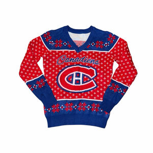 Women’s Canadiens Christmas Sweater Small V-Neck Holiday
